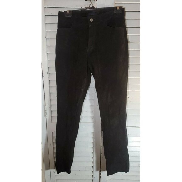 Joan Jett Suade Leather Black Pants Size‎ 7/8 - Picture 1 of 4